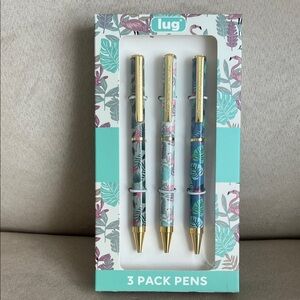 NIB Lug Scribble 3-Pack Pens in Flamingo 🦩
